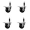 Service Caster 3'' SS Phenolic Swivel 1'' Expanding Stem Caster Set Total Lock Brake, 4PK SCC-SSEXTTL20S314-PHS-1-4 - alternate 1